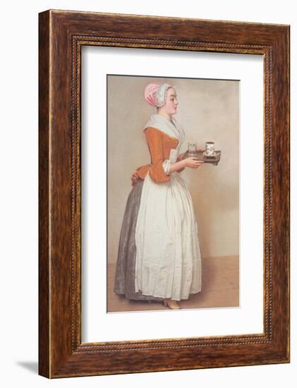 Schokoladenmädchen-Jean-Etienne Liotard-Framed Art Print