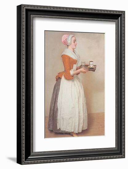 Schokoladenmädchen-Jean-Etienne Liotard-Framed Art Print