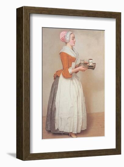 Schokoladenmädchen-Jean-Etienne Liotard-Framed Art Print