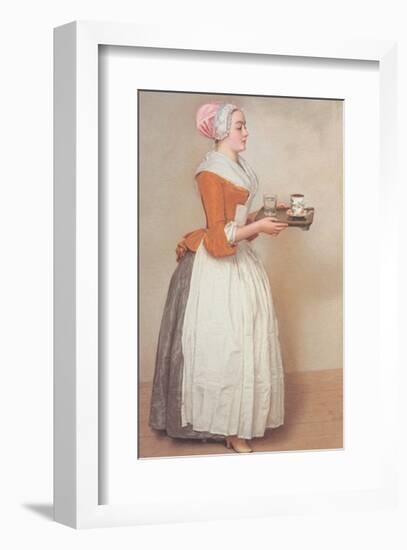 Schokoladenmädchen-Jean-Etienne Liotard-Framed Art Print