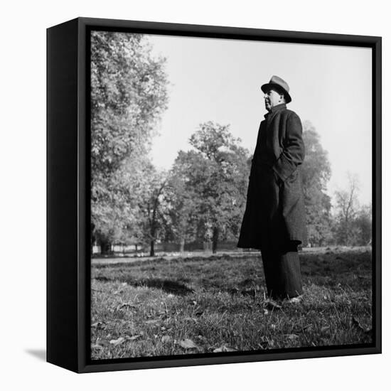 Scholar C.S. Lewis Standing in Open Field; Nr. Magdalen College, Oxford University-null-Framed Premier Image Canvas