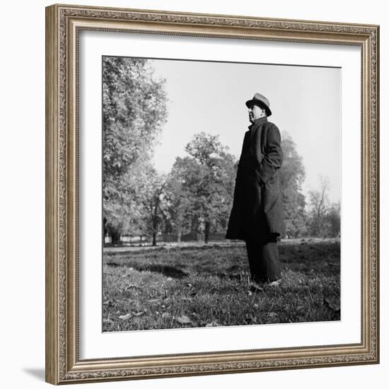 Scholar C.S. Lewis Standing in Open Field; Nr. Magdalen College, Oxford University-null-Framed Photographic Print