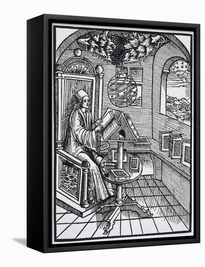 Scholar with an Interest in Astronomy Reading in His Study-null-Framed Stretched Canvas