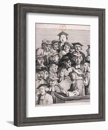 Scholars at a Lecture, 1736-William Hogarth-Framed Giclee Print