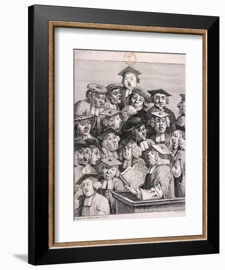 Scholars at a Lecture, 1736-William Hogarth-Framed Giclee Print
