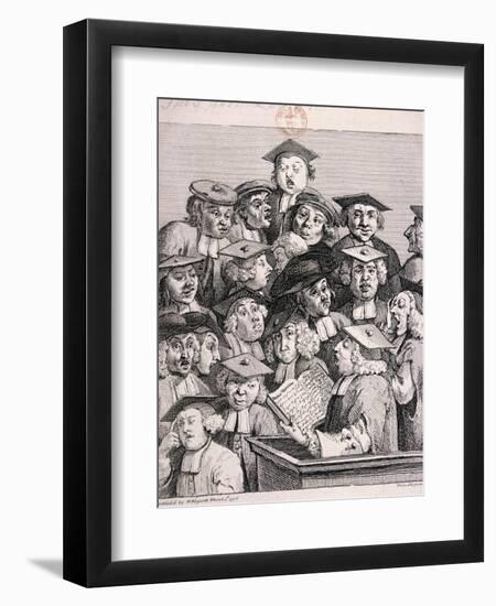 Scholars at a Lecture, 1736-William Hogarth-Framed Giclee Print