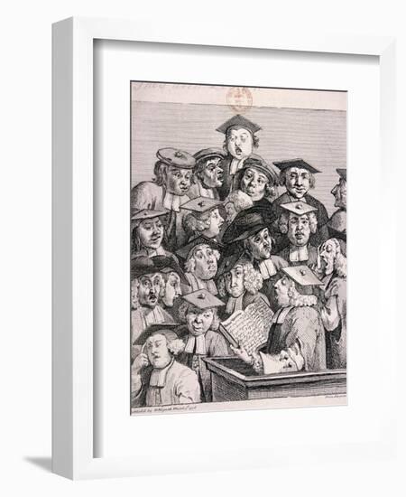 Scholars at a Lecture, 1736-William Hogarth-Framed Giclee Print