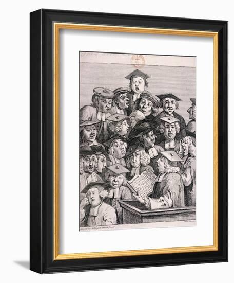 Scholars at a Lecture, 1736-William Hogarth-Framed Giclee Print