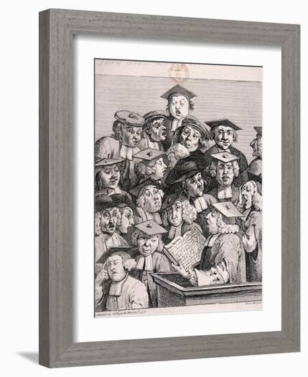 Scholars at a Lecture, 1736-William Hogarth-Framed Giclee Print