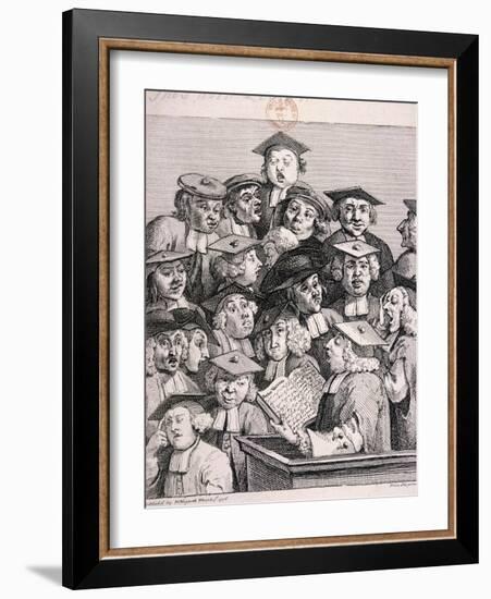 Scholars at a Lecture, 1736-William Hogarth-Framed Giclee Print