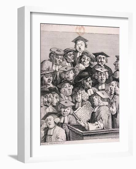 Scholars at a Lecture, 1736-William Hogarth-Framed Giclee Print