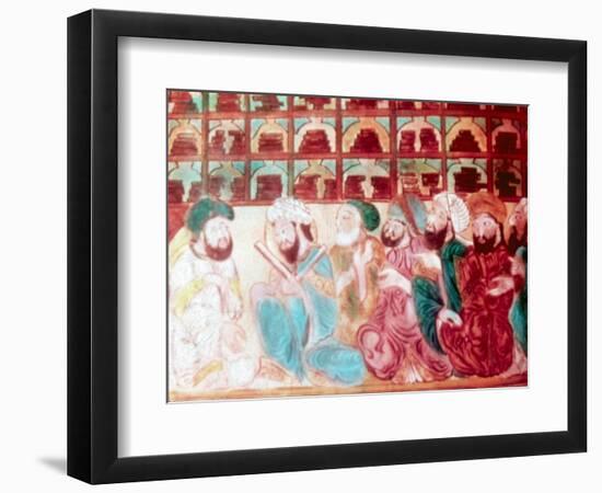Scholars in the Abode of Wisdom, a science academy, Baghdad, Iraq, 14th century. Artist: Unknown-Unknown-Framed Giclee Print