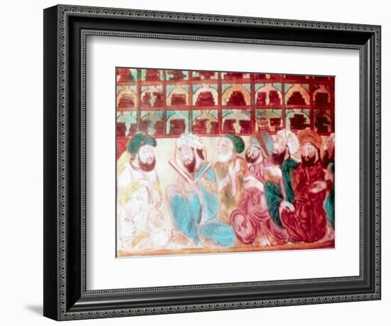 Scholars in the Abode of Wisdom, a science academy, Baghdad, Iraq, 14th century. Artist: Unknown-Unknown-Framed Giclee Print