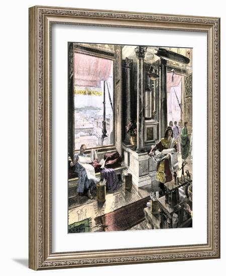 Scholars Using the Great Library of Alexandria, Egypt, c.300-200 Bc-null-Framed Giclee Print