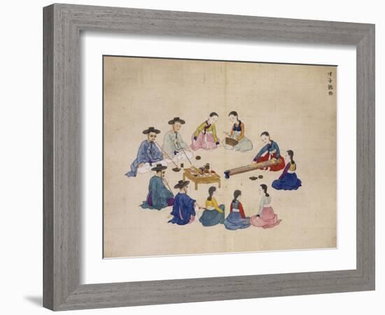 Scholars with Attendants-Kim Junkeun-Framed Giclee Print