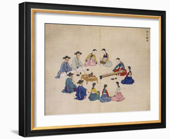 Scholars with Attendants-Kim Junkeun-Framed Giclee Print