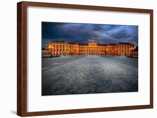 Schonbrunn Palace At Night, Vienna, Austria-George Oze-Framed Photographic Print