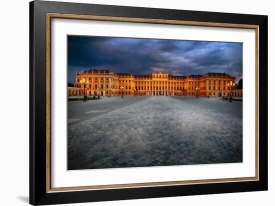 Schonbrunn Palace At Night, Vienna, Austria-George Oze-Framed Photographic Print