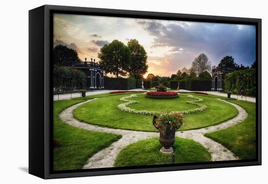 Schonbrunn Palace Garden at Sunset-George Oze-Framed Premier Image Canvas