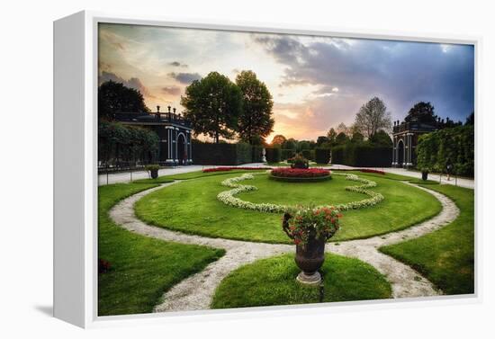 Schonbrunn Palace Garden at Sunset-George Oze-Framed Premier Image Canvas
