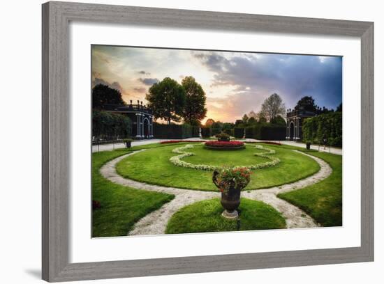 Schonbrunn Palace Garden at Sunset-George Oze-Framed Photographic Print