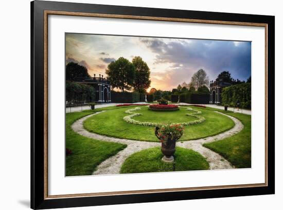 Schonbrunn Palace Garden at Sunset-George Oze-Framed Photographic Print