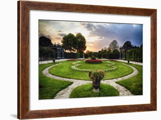 Schonbrunn Palace Garden at Sunset-George Oze-Framed Photographic Print