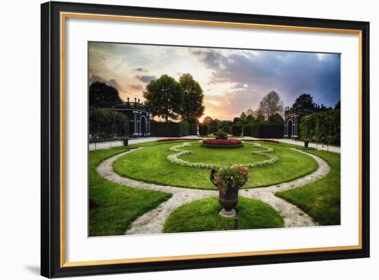 Schonbrunn Palace Garden at Sunset-George Oze-Framed Photographic Print