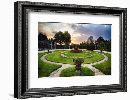 Schonbrunn Palace Garden at Sunset-George Oze-Framed Photographic Print
