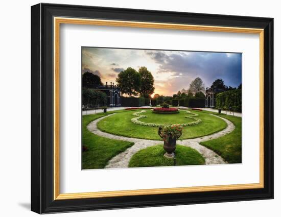 Schonbrunn Palace Garden at Sunset-George Oze-Framed Photographic Print