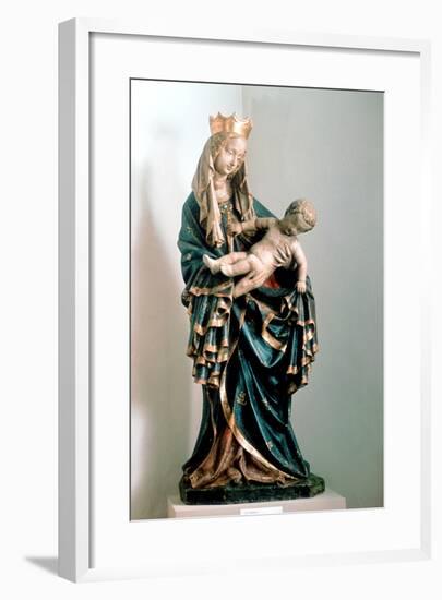 Schone Madonna, Painted Statue, from the Pfarrkirche, Bad Aussee, Austria-null-Framed Photographic Print