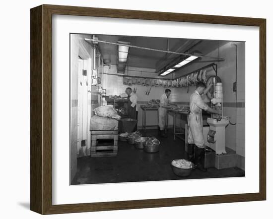 Schonhuts Butchers, Rotherham, South Yorkshire, 1955-Michael Walters-Framed Photographic Print