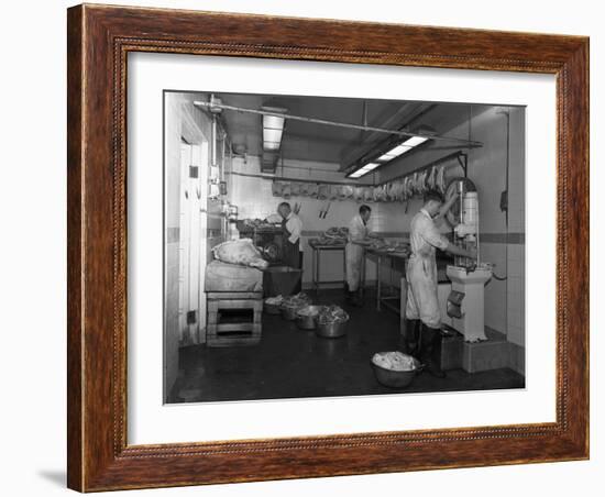 Schonhuts Butchers, Rotherham, South Yorkshire, 1955-Michael Walters-Framed Photographic Print