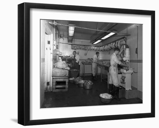 Schonhuts Butchers, Rotherham, South Yorkshire, 1955-Michael Walters-Framed Photographic Print