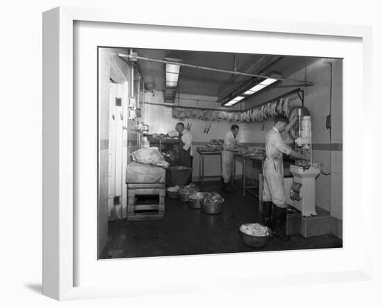 Schonhuts Butchers, Rotherham, South Yorkshire, 1955-Michael Walters-Framed Photographic Print