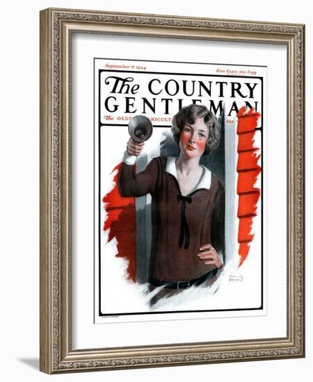 "School Bells Ring," Country Gentleman Cover, September 6, 1924-Sam Brown-Framed Giclee Print