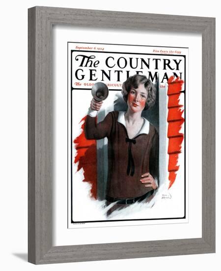 "School Bells Ring," Country Gentleman Cover, September 6, 1924-Sam Brown-Framed Giclee Print