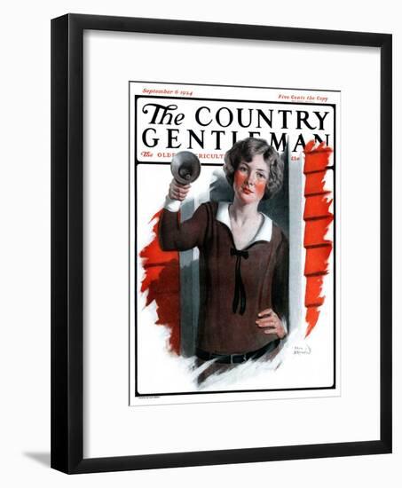 "School Bells Ring," Country Gentleman Cover, September 6, 1924-Sam Brown-Framed Giclee Print