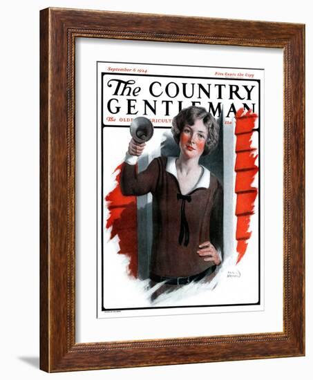 "School Bells Ring," Country Gentleman Cover, September 6, 1924-Sam Brown-Framed Giclee Print