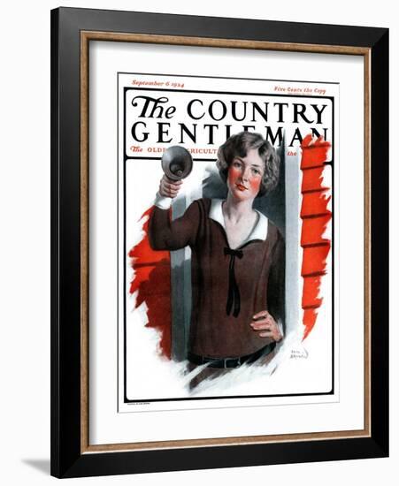 "School Bells Ring," Country Gentleman Cover, September 6, 1924-Sam Brown-Framed Giclee Print