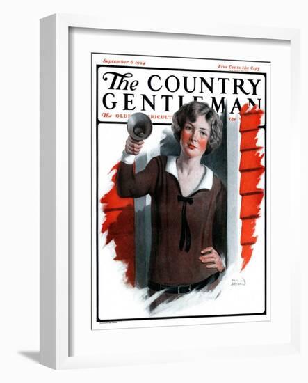 "School Bells Ring," Country Gentleman Cover, September 6, 1924-Sam Brown-Framed Giclee Print