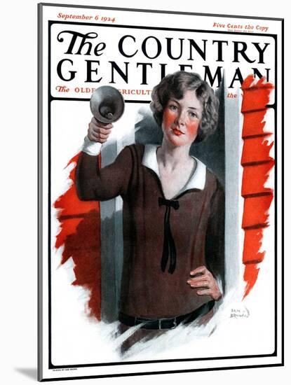 "School Bells Ring," Country Gentleman Cover, September 6, 1924-Sam Brown-Mounted Giclee Print