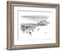 School bus coming out of the ocean as small children run away from it on t? - New Yorker Cartoon-Jason Patterson-Framed Premium Giclee Print