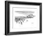 School bus coming out of the ocean as small children run away from it on t? - New Yorker Cartoon-Jason Patterson-Framed Premium Giclee Print