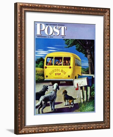 "School Bus," Saturday Evening Post Cover, September 2, 1944-Stevan Dohanos-Framed Premium Giclee Print