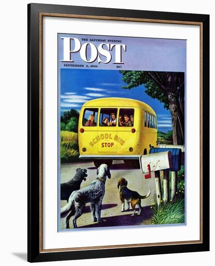 "School Bus," Saturday Evening Post Cover, September 2, 1944-Stevan Dohanos-Framed Giclee Print