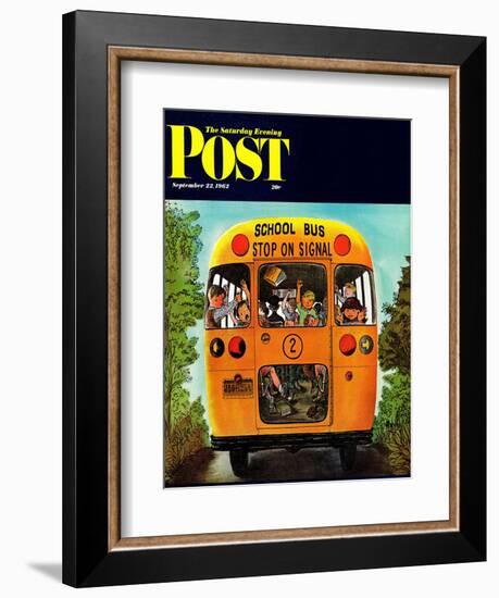 "School Bus," Saturday Evening Post Cover, September 22, 1962-Erik Blegvard-Framed Giclee Print