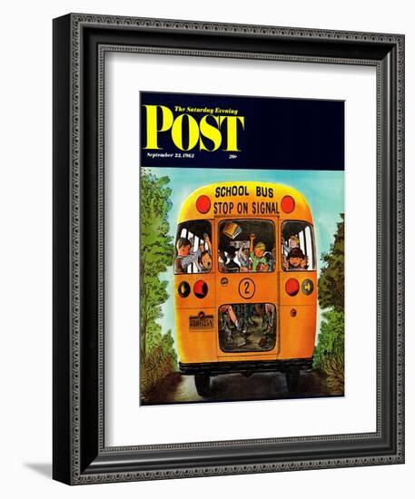 "School Bus," Saturday Evening Post Cover, September 22, 1962-Erik Blegvard-Framed Giclee Print