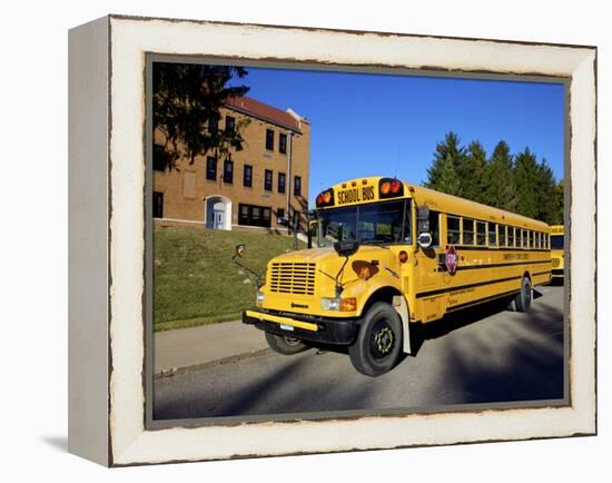 School Bus, St Joseph, Missouri, Midwest, United States of America, North America-Simon Montgomery-Framed Premier Image Canvas