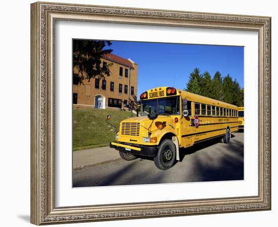 School Bus, St Joseph, Missouri, Midwest, United States of America, North America-Simon Montgomery-Framed Photographic Print